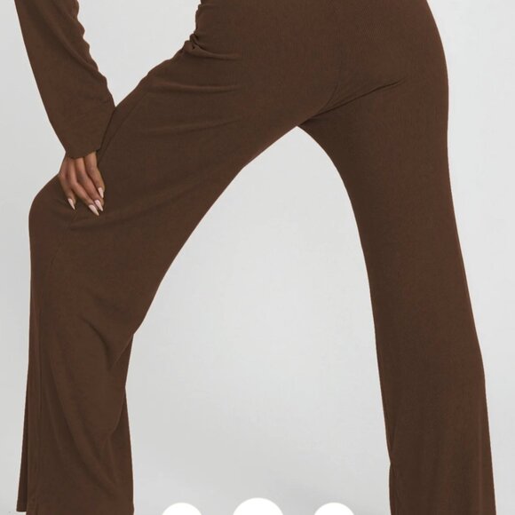 Riot Swim Rory Wide Leg Pant in Chocolate - Picture 2 of 3